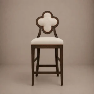 Lucky Bar Chair – Beige With Rust Piping