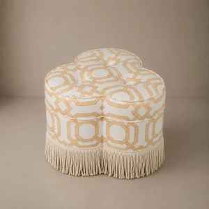 Lucky Pouf – Trellis Melon & Fringe